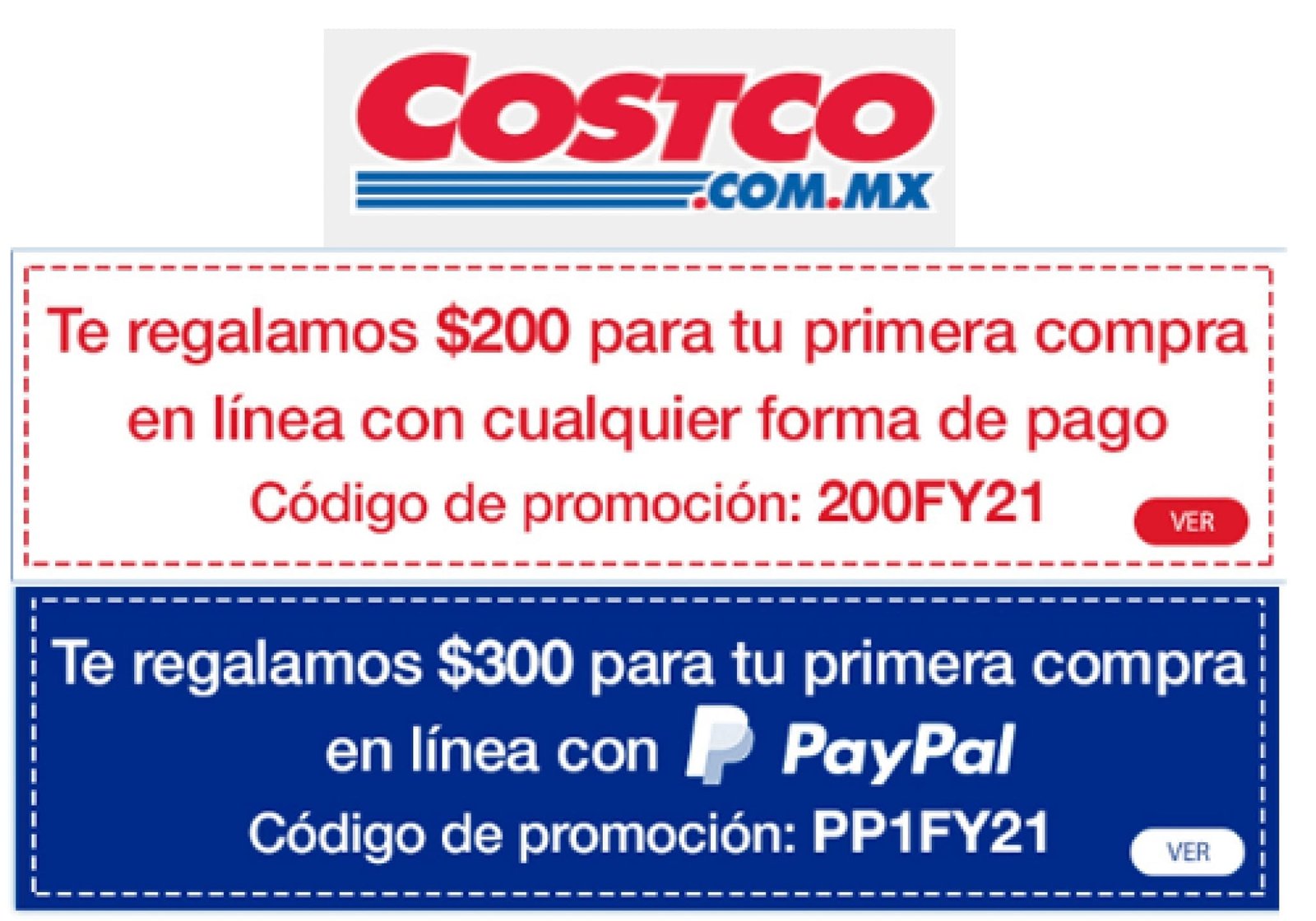 COSTCO – Cupones De Descuento PayPal $300 Y $200 - Más Ofertas México